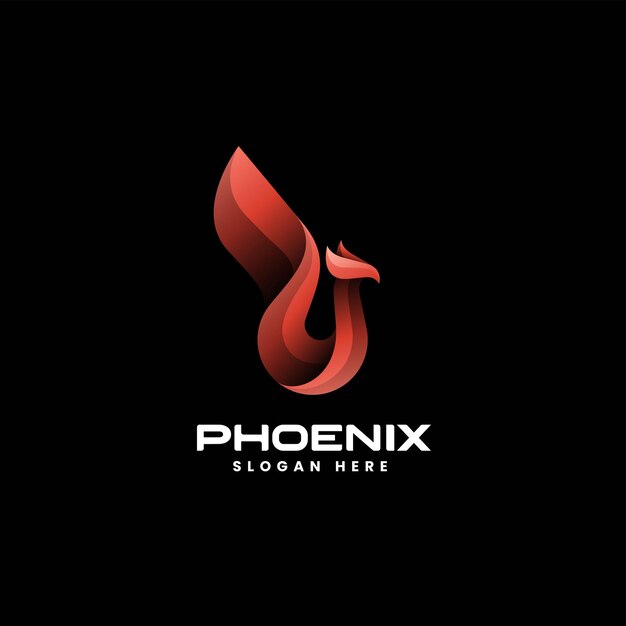 Vector logo ilustração phoenix gradiente colorido estilo