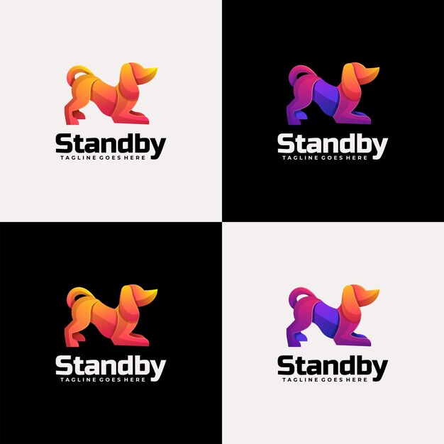 Vector logo ilustração standby gradient estilo colorido.