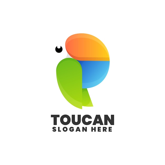 Vector Logo Ilustração Tucano Gradiente Estilo Colorido