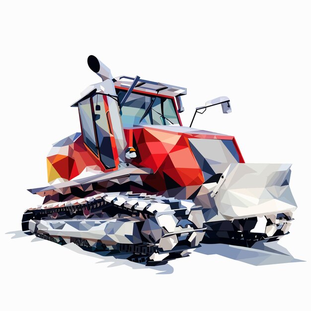 Vetor vector_low_poly_snowcat_white_background