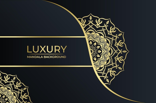 Vector Luxury Mandala Design fundo com decoração dourada