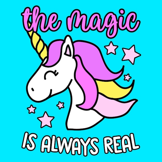 VECTOR MAGICAL HAPPY CUTE UNICORN (Unicórnio feliz e bonito)