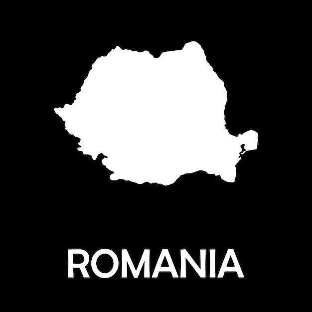 Vector mapa cinza romênia isolado ilustração vetorial preto sobre fundo cinza eps illustration