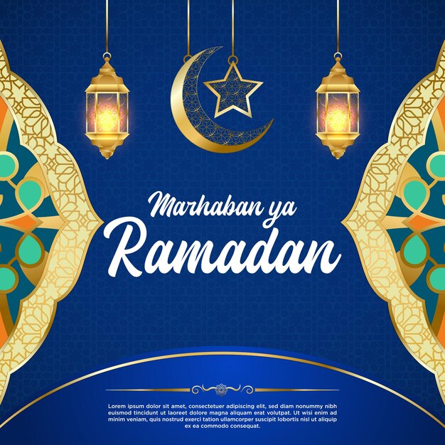 Vector Marhaban ya Ramadan Modelo de postagem de mídia social