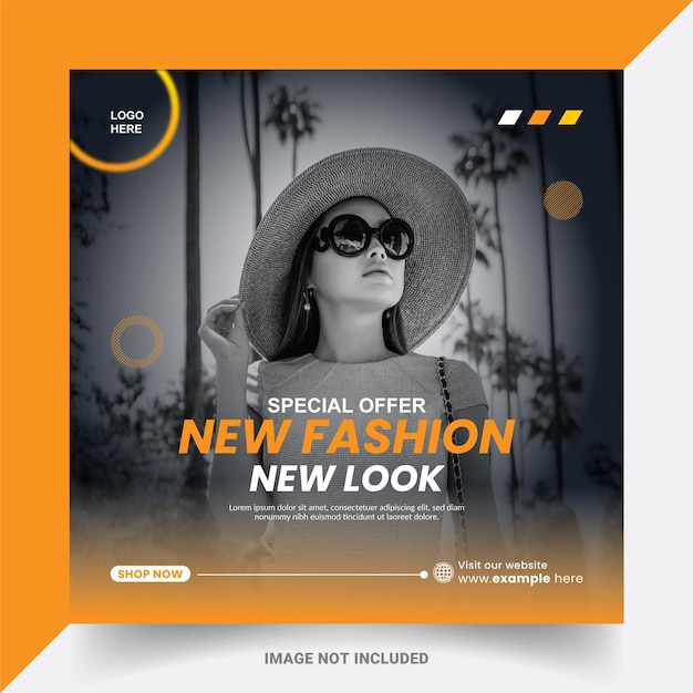 Vector mídia social de venda de moda moderna e modelo de banner da web