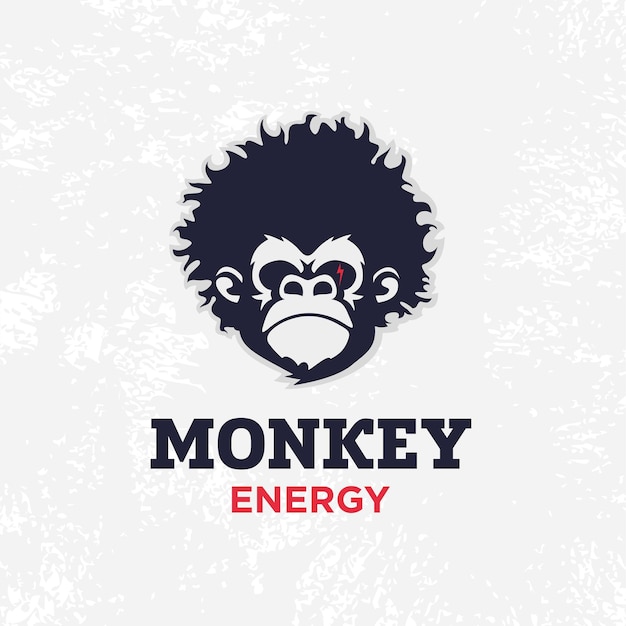 Vector moderno sinal profissional logotipo energia do macaco