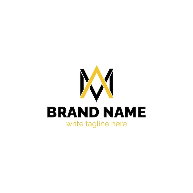 Vector mv logo letra inicial monograma linha fina desenho minimalista preto e branco