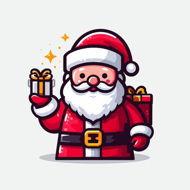 Vector natal papai noel com um saco de presentes