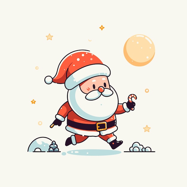 Vector natal papai noel com um saco de presentes