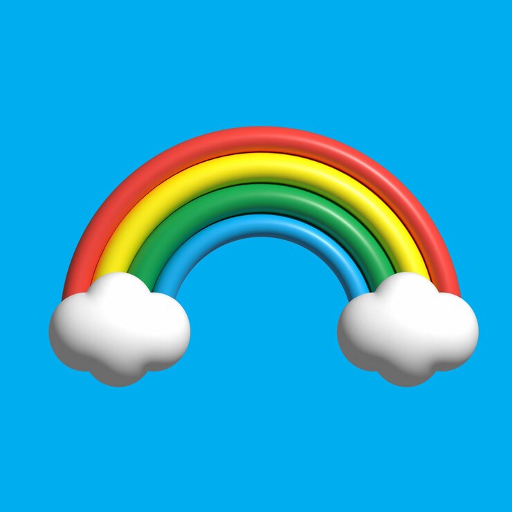 Vetor vector o céu 3d e o verão da nuvem do arco-íris
