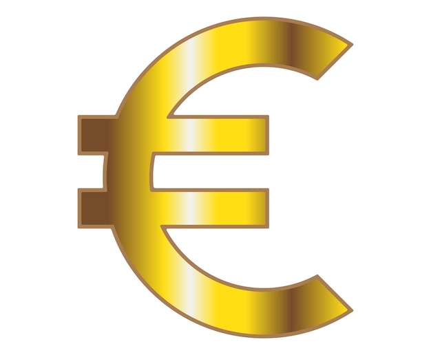 Vetor vector o logotipo dourado da moeda do euro