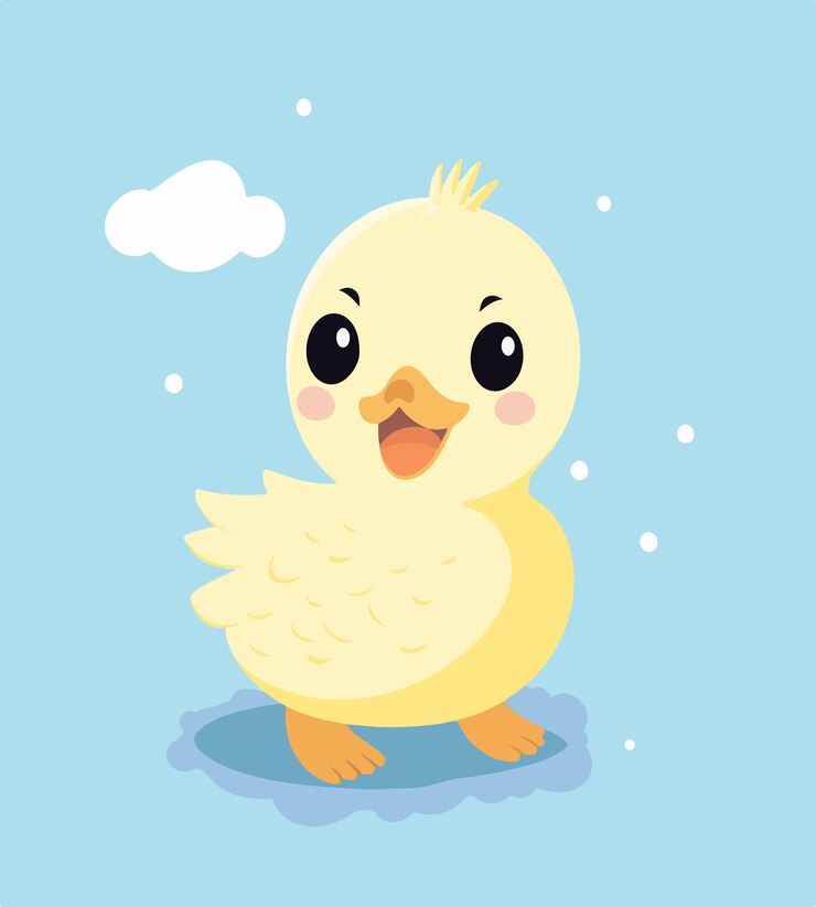 Vetor vector pato amarelo pastel simples e bonito clip art