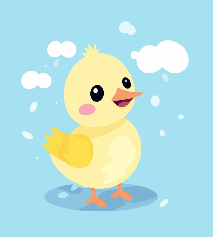 Vetor vector pato amarelo pastel simples e bonito clip art