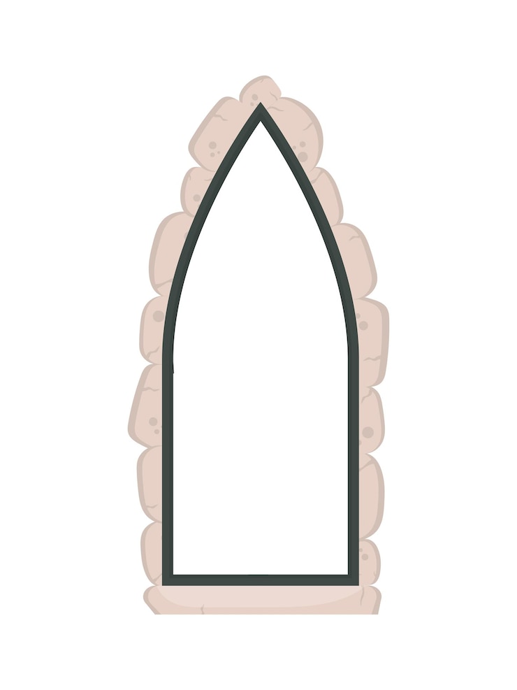 Vetor vector pedra retangular arco isolado no fundo branco. elementos para o design de jogos ou casas.