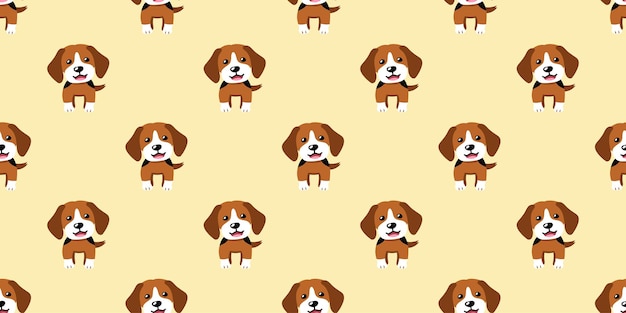 Vetor vector personagem de desenho animado cão beagle sem costura de fundo