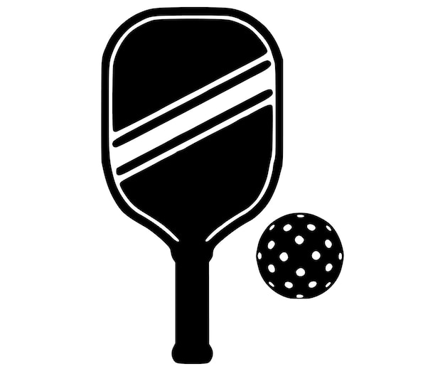 Vector pickleball paddles silhueta pickleball clube e ícones ilustração vetorial ícone plano