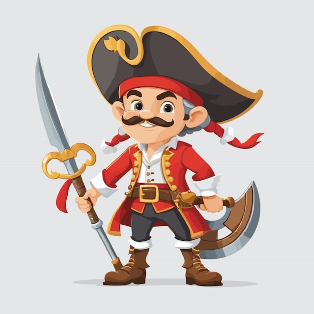 Vector pirata em fundo branco