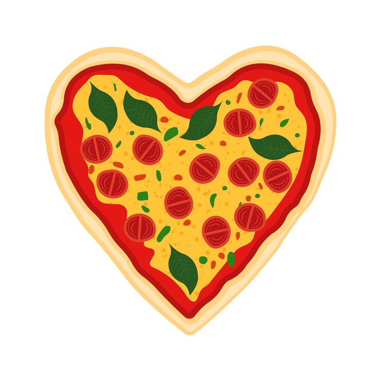 Vetor vector pizza em forma de coração