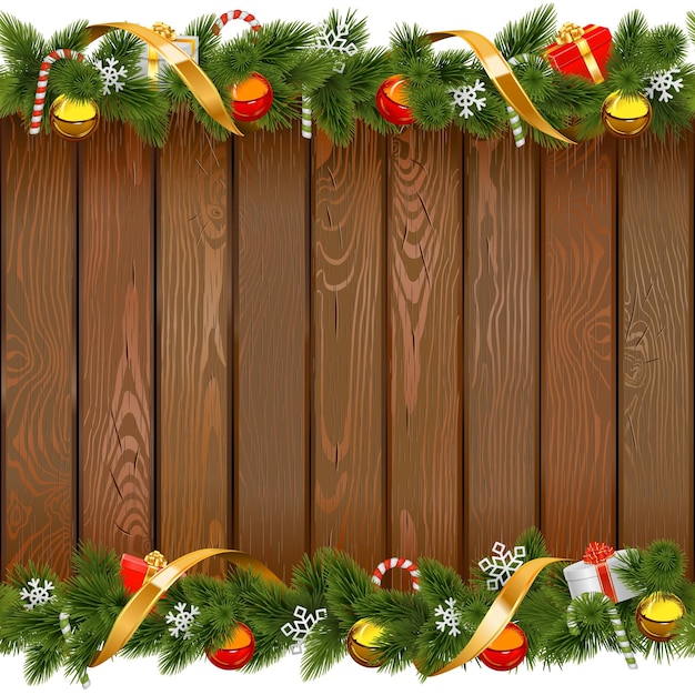 Vector placa de natal sem costura com decorações