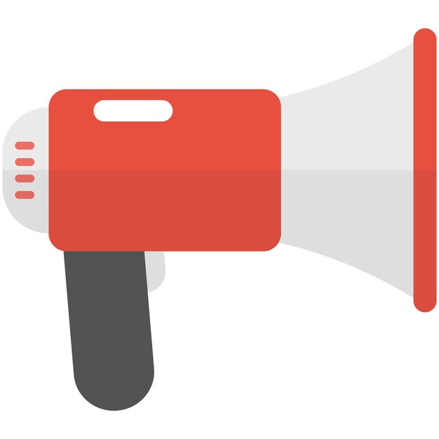 Vector plano de megafone isolado em fundo branco