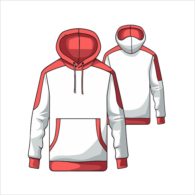 Vector plano do TEMPLATE do ELEMENTO HOODIE WEAR