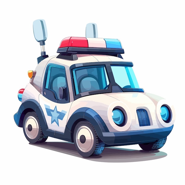 Vetor vector_police_car funny_transportation_for_kids