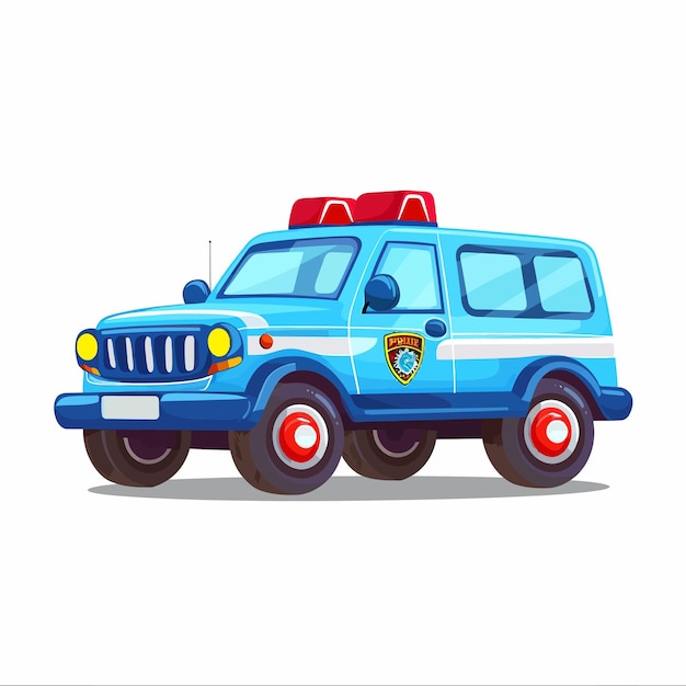 Vetor vector_police_car funny_transportation_for_kids