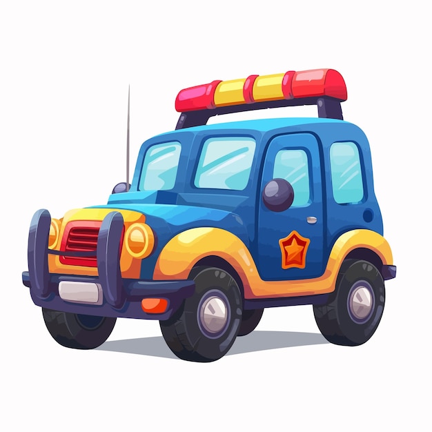 Vetor vector_police_car funny_transportation_for_kids