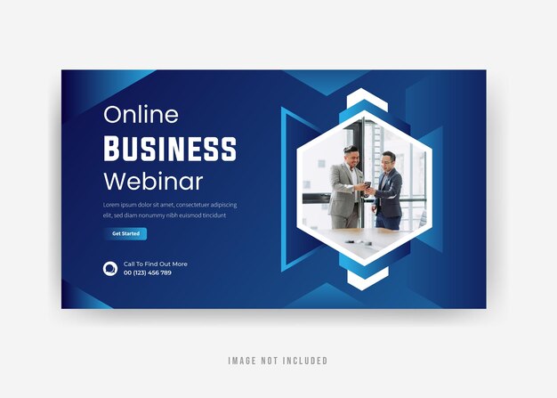 Vector premium de design de modelo de apresentação de webinar de negócios on-line