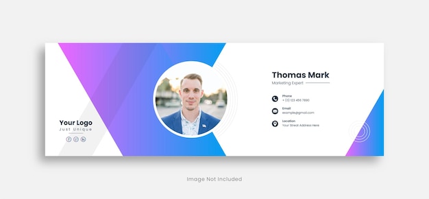Vector Premium de Design de Modelo de Assinatura de Email