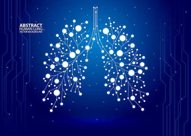 Vetor vector pulmonar humano abstrato com pontos e linhas