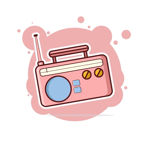 Vetor vector rádio música ilustração do ícone do vetor dos desenhos animados. conceito de ícone de música de tecnologia isolar