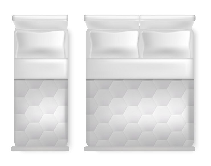 Vetor vector realista detalhado de cama dupla 3d