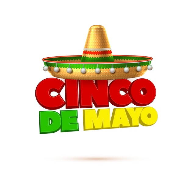 Vector realista Sombrero realista feriado mexicano do cinco de mayo festival