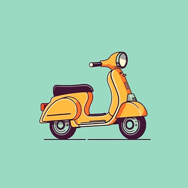 Vector scooter ilustração retrô