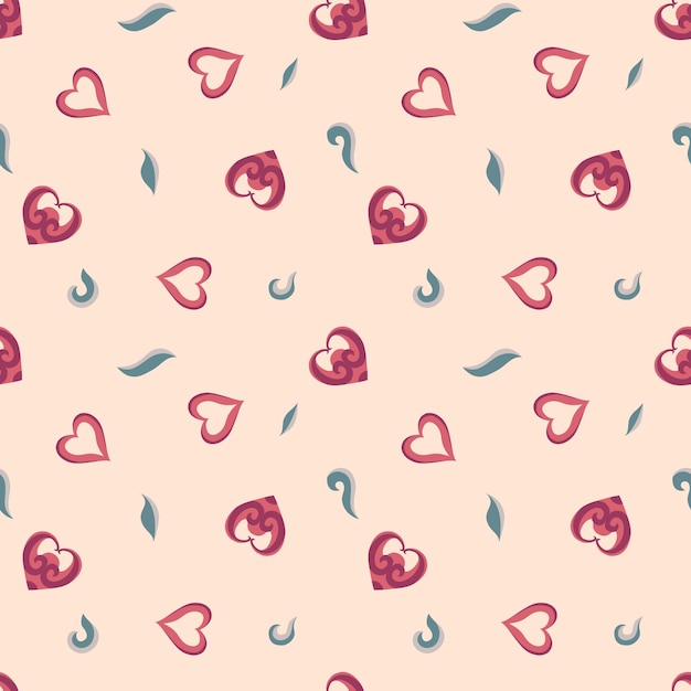 Vector seamless pattern red love heart valentine ilustração usada para embrulhar papel background wal