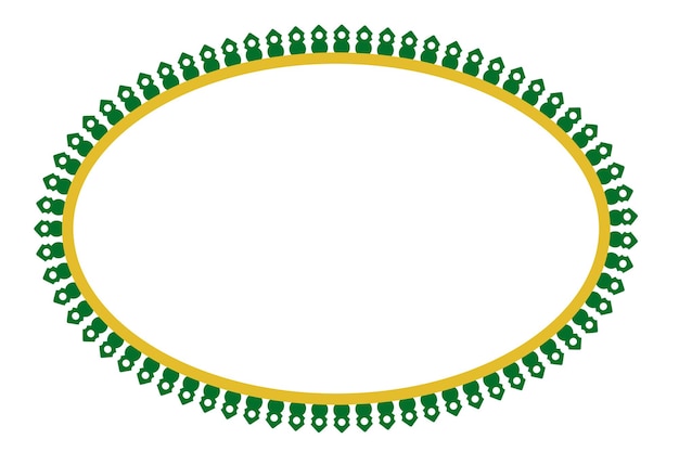 Vector seamless verde amarelo oval decoração casa tradicional da velha jacarta, indonésia