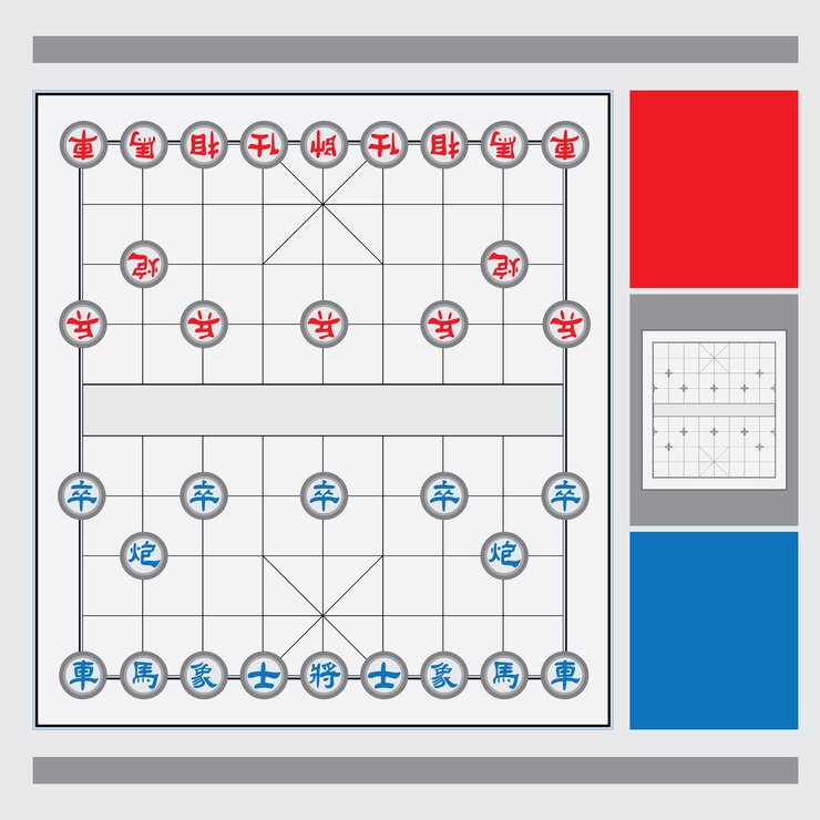 Vetor vector shogi board jogo de xadrez japonês