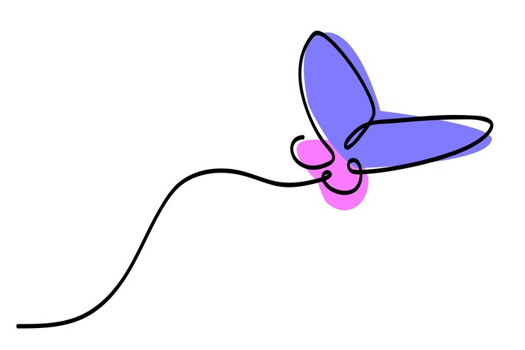 Vetor vector simples simples ou uma borboleta de mosca contínua