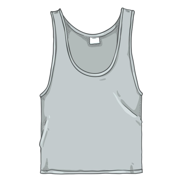 Vector Single Cartoon Ilustração Homens Cinza Singlet