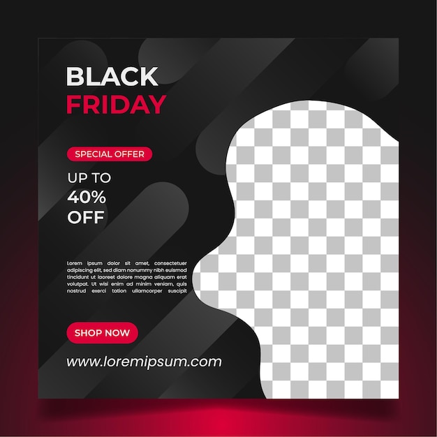 Vector Social Media Black Friday Post para instagram facebook tiktok ou marketplace