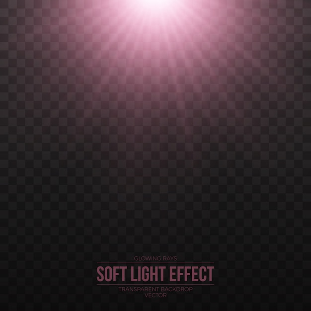 Vector soft pink efeito de luz no fundo transparente