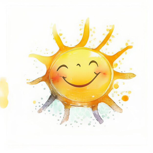 Vector sol sorriso sorrindo ilustração de desenho animado desenhado brilhante sol coleção amarela