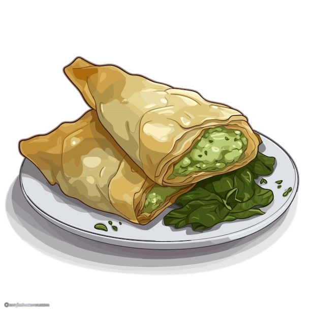 Vector spanakopita em fundo branco