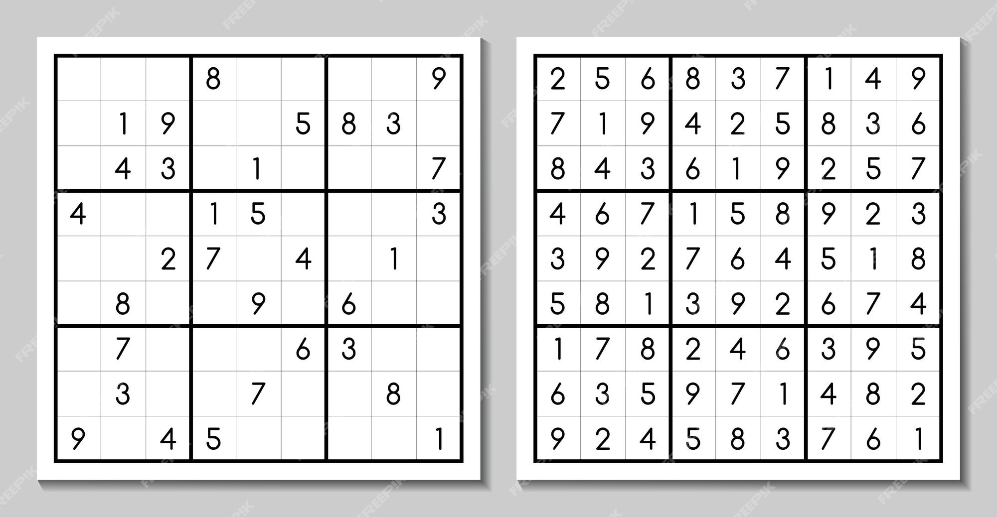 Dois puzzles sudoku fáceis ilustração do vetor. Ilustração de preto -  201136676