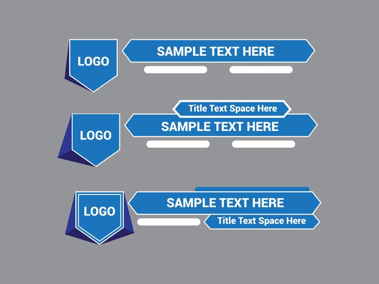 Vector Terceiro Inferior para Design de Barra de Notícias de Televisão Template Terceira Inferior de Notícies e Barras de Vídeo Set