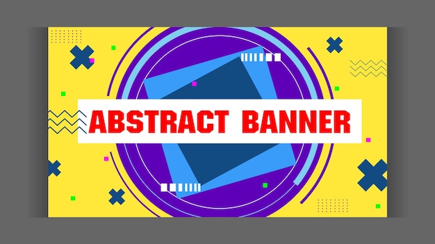 Vector um banner abstrato amarelo para capa de mídia social.