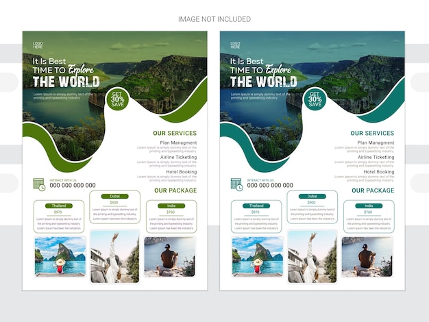 Vetor vector um cartaz de viagem para viagens mostra uma imagem de uma praia e as palavras design de viagem