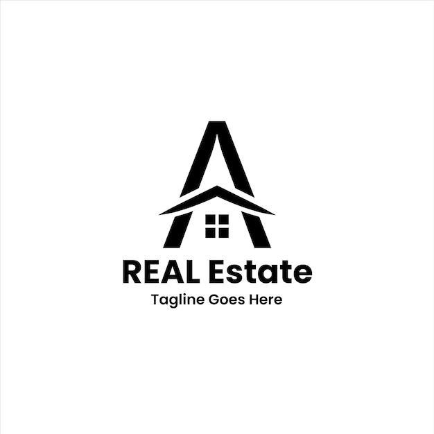 Vector uma carta design de logotipo imobiliário