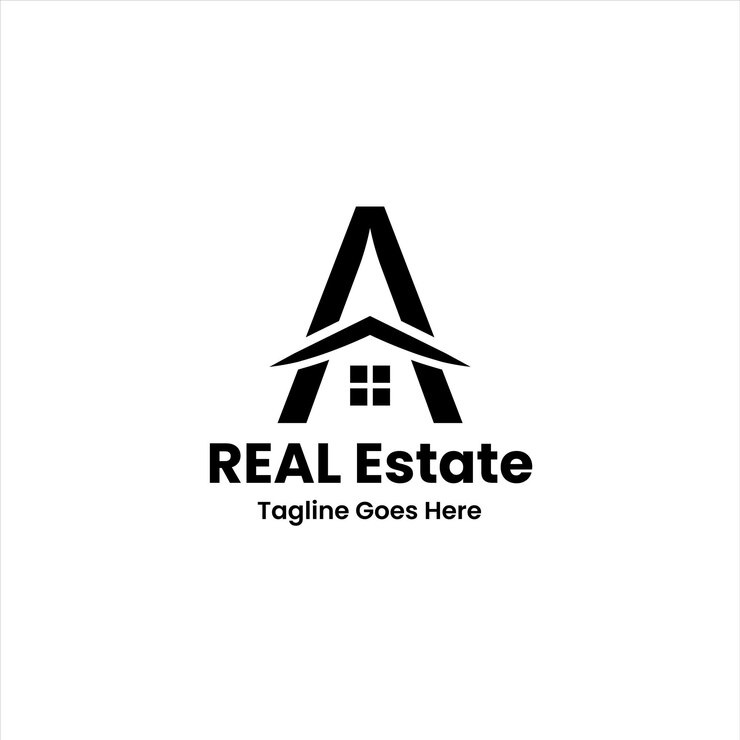 Vetor vector uma carta design de logotipo imobiliário